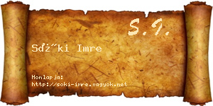 Sóki Imre névjegykártya